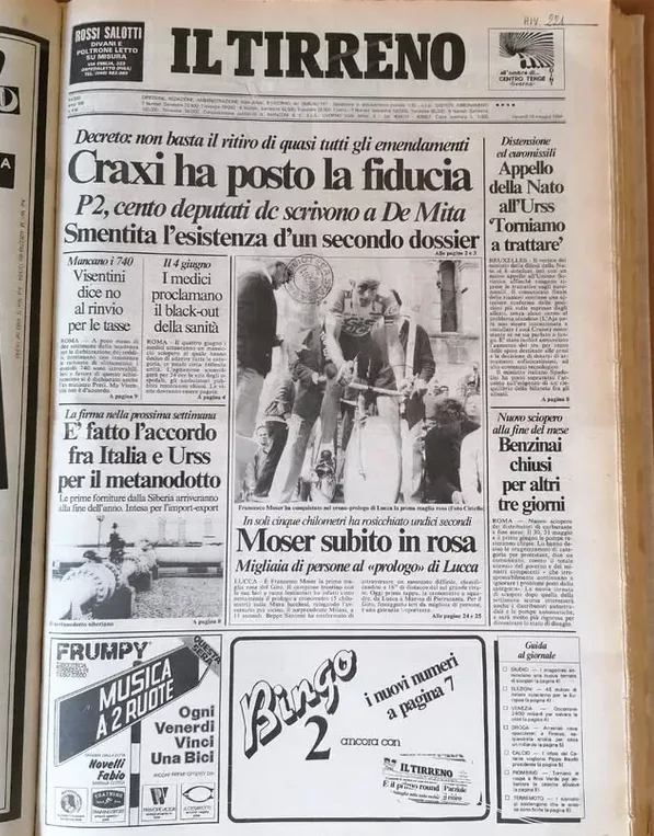 Esemplare del quotidiano Il Tirreno conservato in Biblioteca