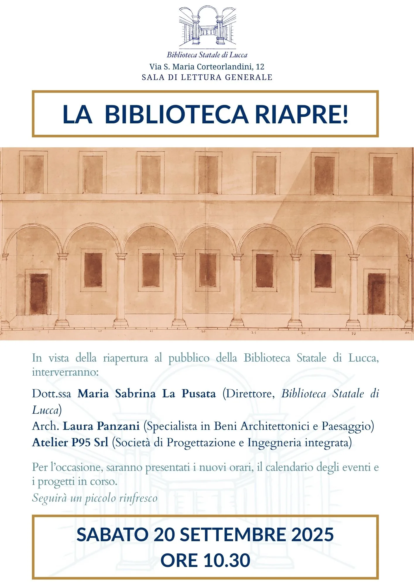 Apertura Straordinaria – Evento di presentazione della riapertura dei servizi al pubblico della Biblioteca Statale di Lucca