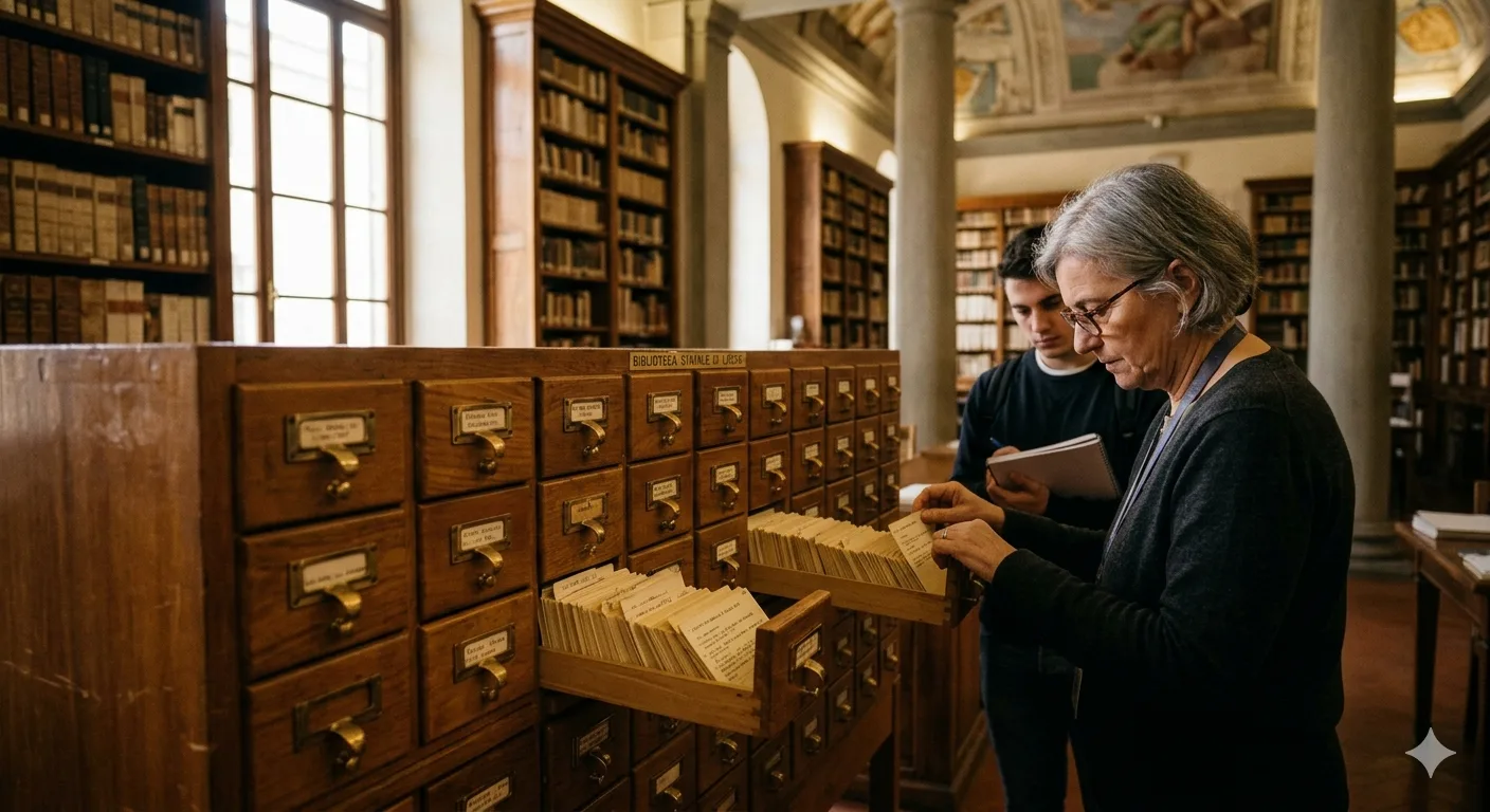 Storico catalogo a schede della Biblioteca Statale di Lucca