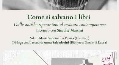 Domenica di Carta 2026 | Come si salvano i libri. Dalle antiche riparazioni al restauro contemporaneo, 4 ottobre 2026.